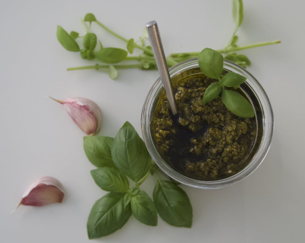 Easy Vegan Pesto Sauce In Glass Jar | Ayurvega